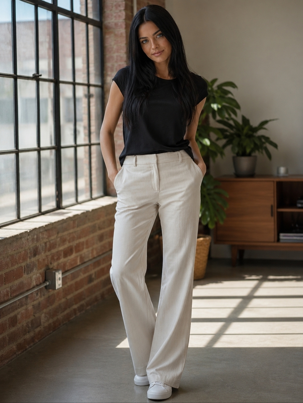 The Limited Cream Trouser Pants 14R White Minimalist Quiet Luxury Career Chic